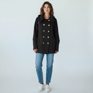 Hurley Winchester Fleece Jacket Double Breasted Removable Hood Size Large